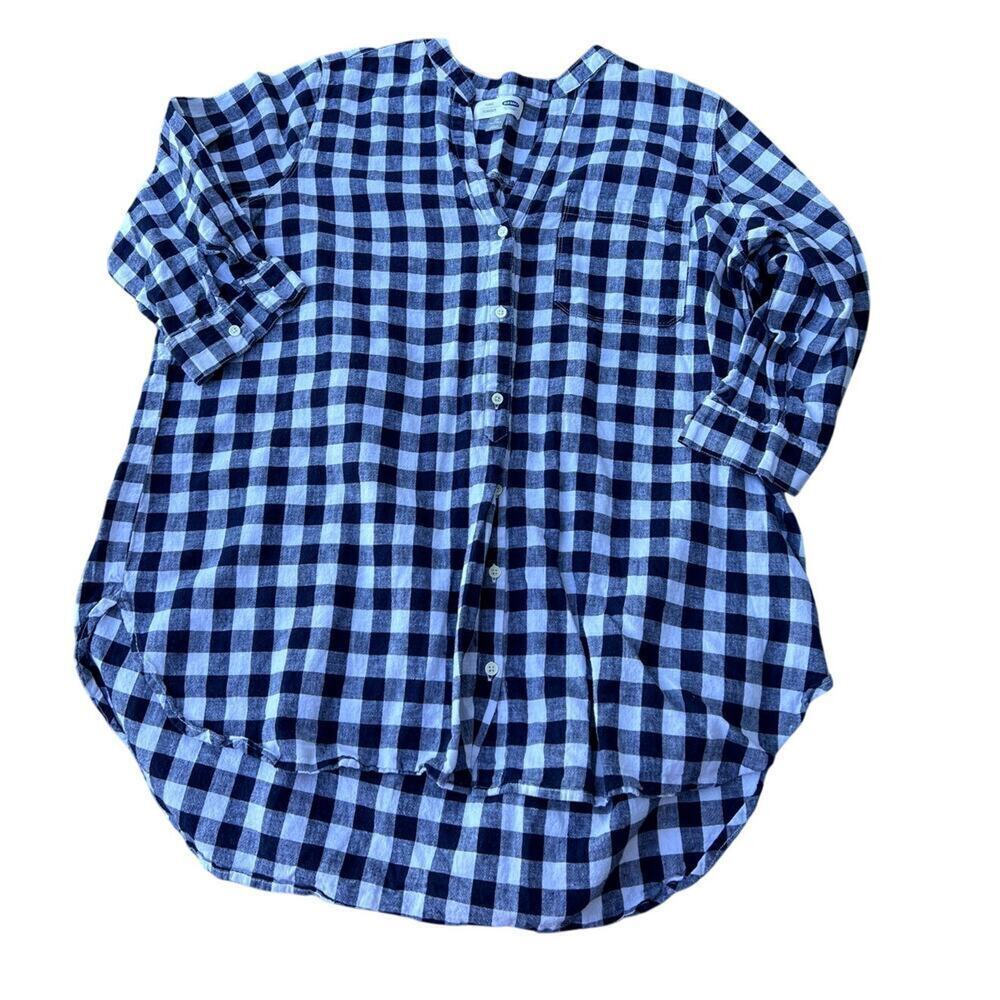 Old Navy Tunic, blue & white check, women's size 2X